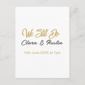 We still do couple name date champagne gold vow re postcard