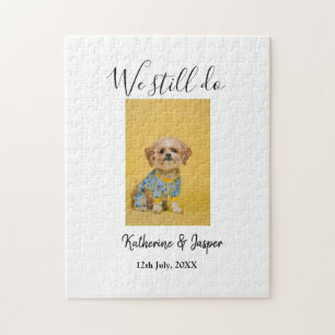 We still do couple name pet dog photo date simple jigsaw puzzle