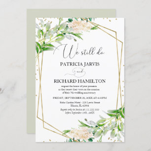 We Still Do Elegant Greenery Vow Renewal Invitation