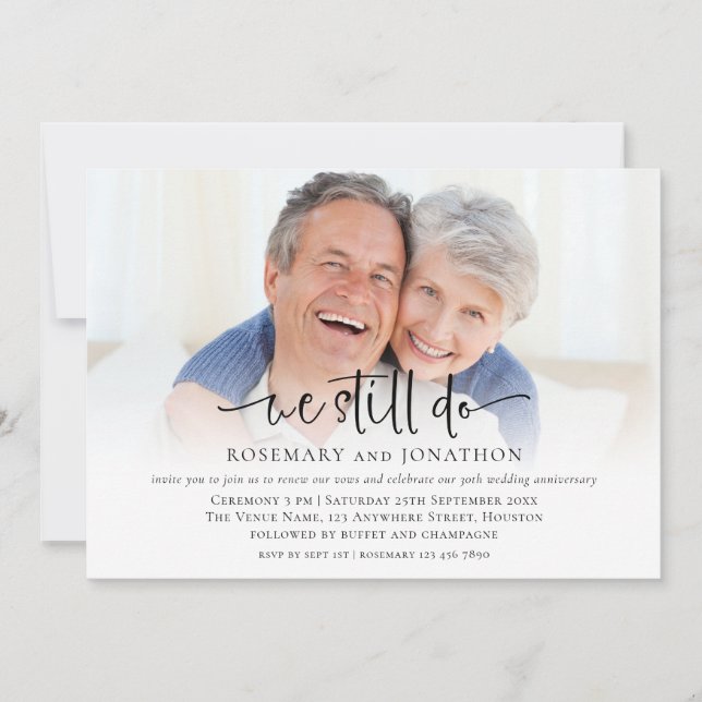 We Still Do Photo Vow Renewal Anniversary  Invitation (Front)