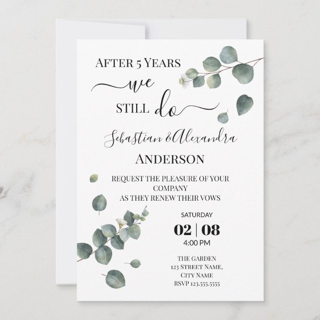 We still Do Renewal Wedding Vows Anniversary Invitation (Front)
