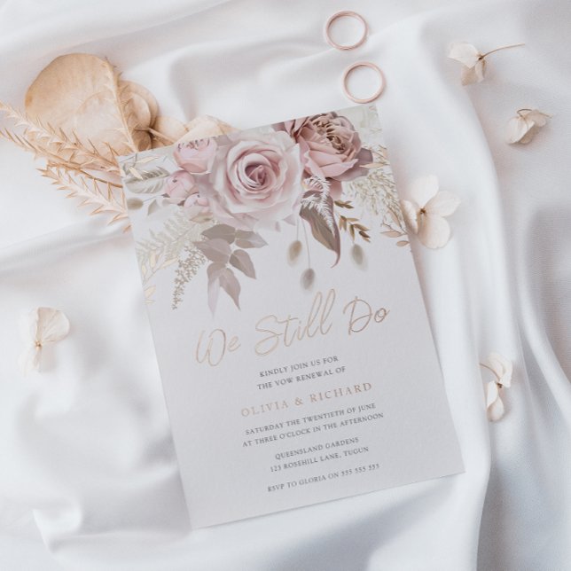 We Still Do Rose Gold Blush Floral Vow Renewal (Creator Uploaded)