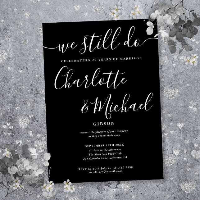 We Still Do Script Vow Renewal Anniversary Invitation (We Still Do Script Vow Renewal Anniversary Invitation)