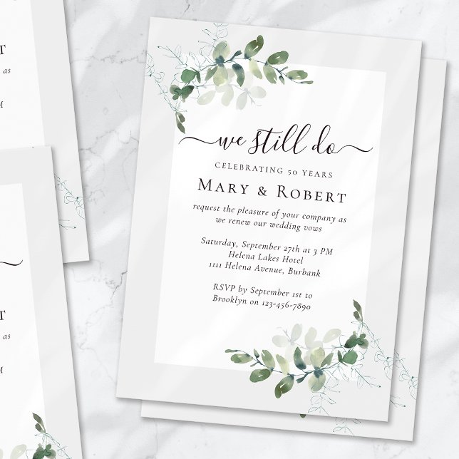We Still Do Vow Renewal 50th Wedding Invitation (Creator Uploaded)