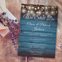 We Still Do Vow Renewal Blue Rustic String Lights