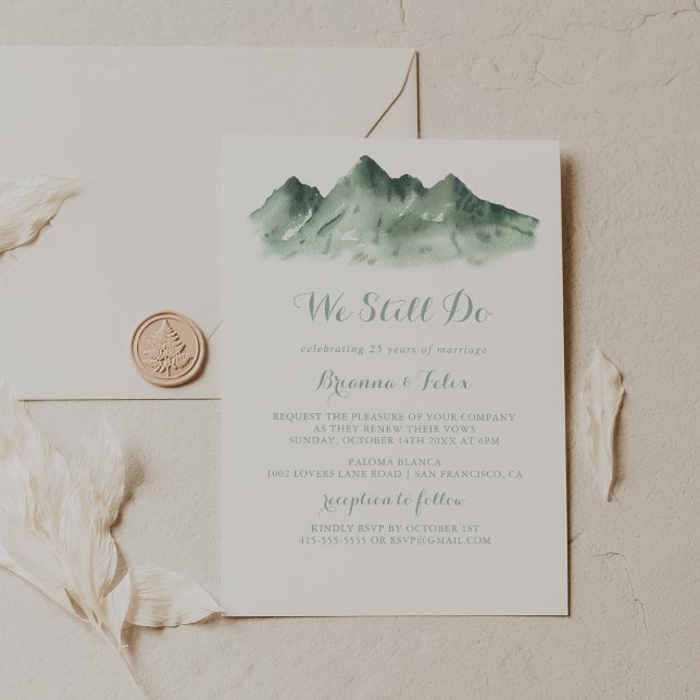 We Still Do Vow Renewal Green Mountain Country  Invitation (Creator Uploaded)