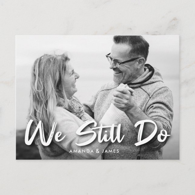 We Still Do Vow Renewal Save The Date Photo Announcement Postcard (Front)