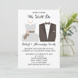 We Still Do Wedding Anniversary Renewal Invitatio Invitation