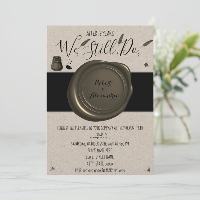 We Still Do | Wedding Anniversary Renewal Invitation (Standing Front)