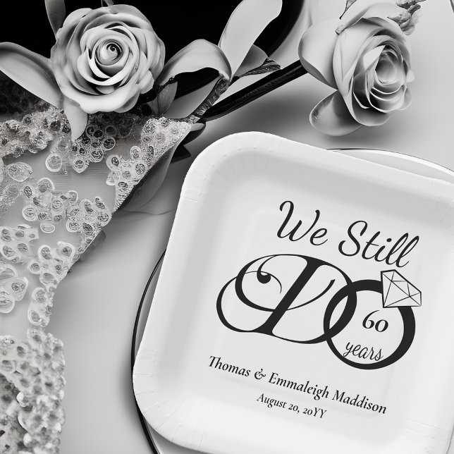 We Still Do Wedding Anniversary Typography Paper Plate (Creator Uploaded)