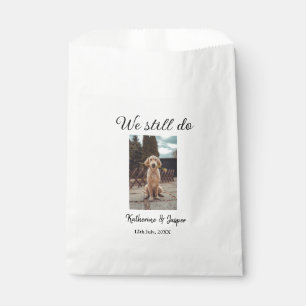We still do wedding couple pet photo name date sim favour bag