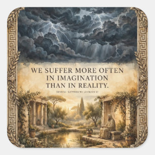 We Suffer More Often in Imagination Seneca Sticker