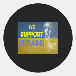 We Support Ukraine No War Classic Round Sticker