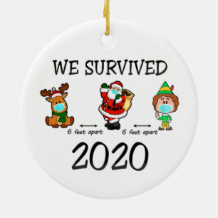 We Survived 2020 Christmas Ceramic Ornament