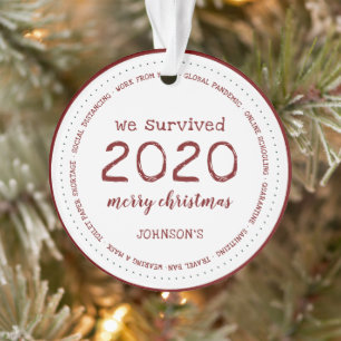 We Survived 2020 Name Acrylic Ornament
