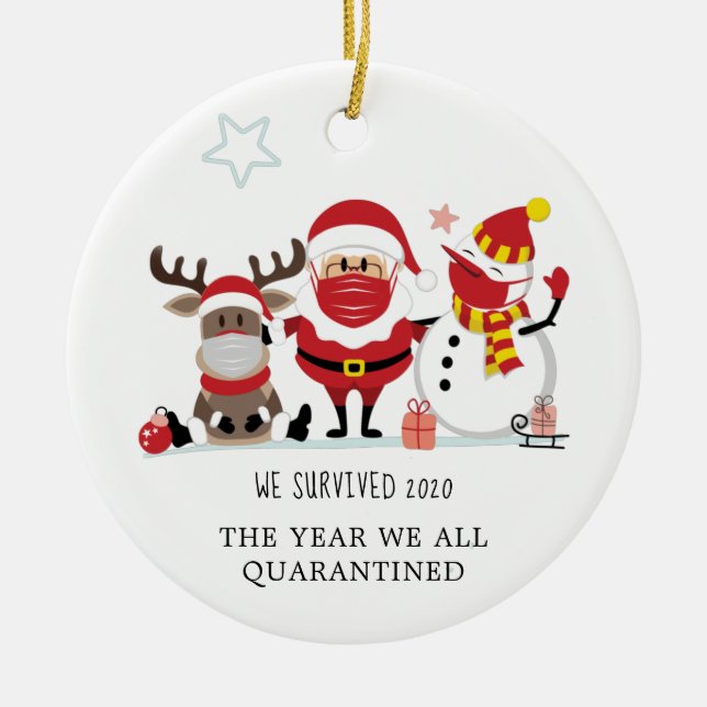 We Survived 2020 Year We Quarantined Commemorative Ceramic Ornament (Front)