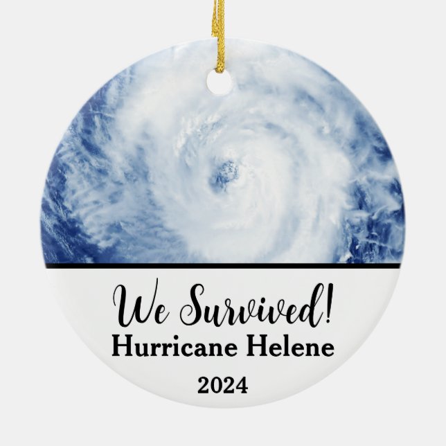 We Survived! Hurricane Helene 2024 Ceramic Ornament (Back)