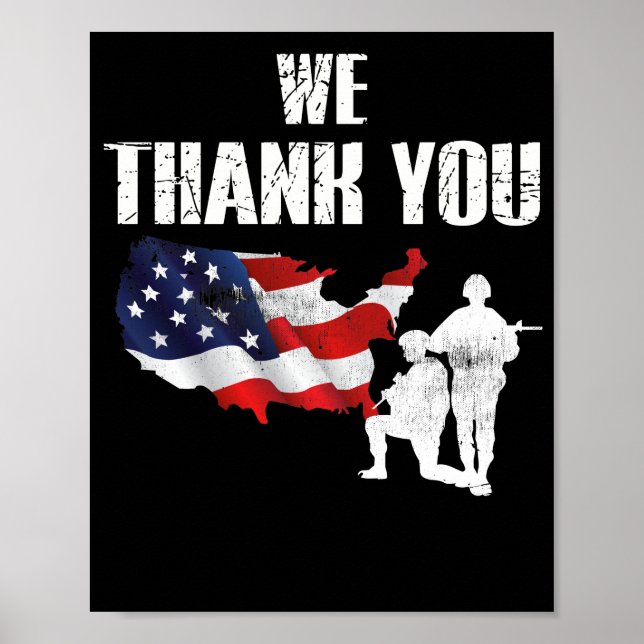We Thank You Memorial Day Veteran Military Poster (Front)