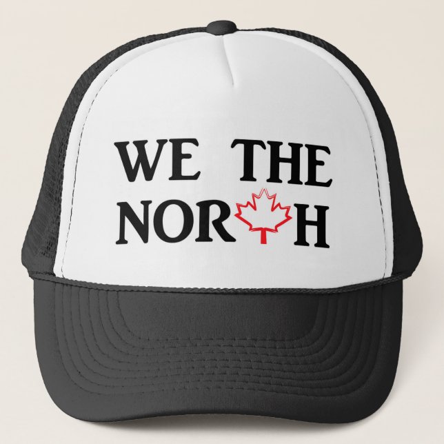 We the North with Red Maple Leaf Trucker Hat (Front)