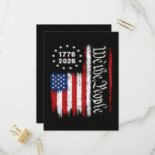 We The People 1776 2026 Patriotic Flag Invitation Postcard