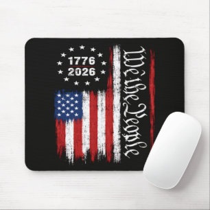 We The People 1776 2026 Patriotic Flag Mouse Pad