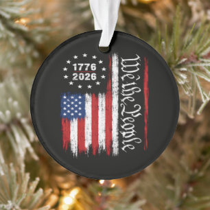 We The People 1776 2026 Patriotic Flag Ornament