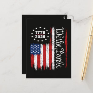 We The People 1776 2026 Patriotic Flag Postcard