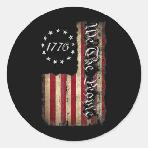 We The People 1776 Shirt American Flag 4th Of July Classic Round Sticker