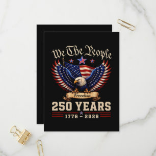 We The People 250 Years Freedom Eagle Invitation Postcard