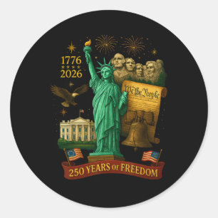 We The People 250 Years Of Freedom 1776-2026 250th Classic Round Sticker