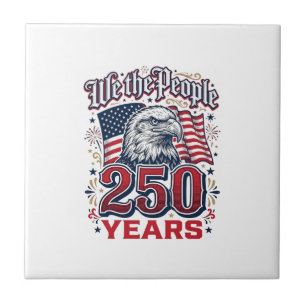 We The People 250 Years Patriotic Eagle Vintage De Ceramic Tile