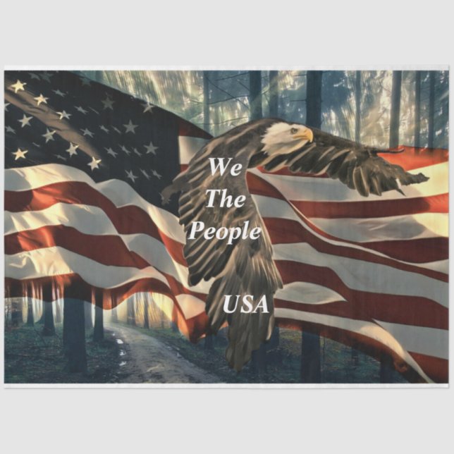We The People American Constitution Bald Eagle Tissue Paper (Front)