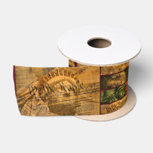 We The People American Constitution Satin Ribbon