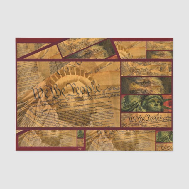 We The People American Constitution  Tissue Paper (Front)