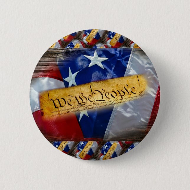 We The People American Flag 6 Cm Round Badge (Front)
