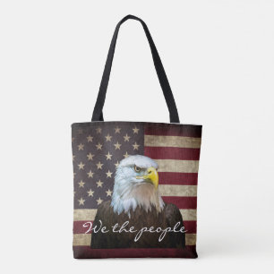 We The People American Flag Bald Eagle Tote Bag