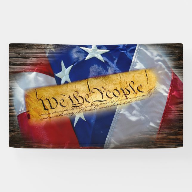 We The People American Flag Banner (Horizontal)