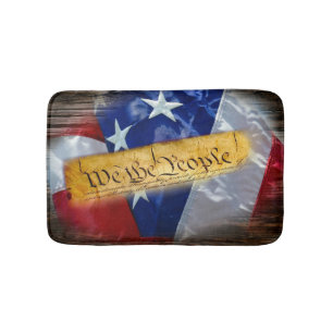 We The People American Flag Bath Mat