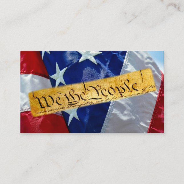 We The People American Flag Business Card (Front)