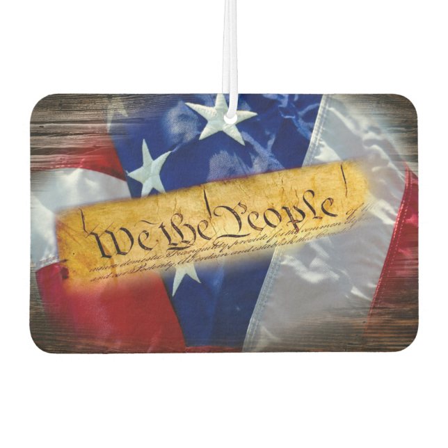 We The People American Flag Car Air Freshener (Front)