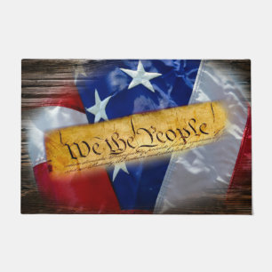 We The People American Flag Doormat