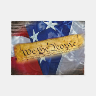We The People American Flag Fleece Blanket