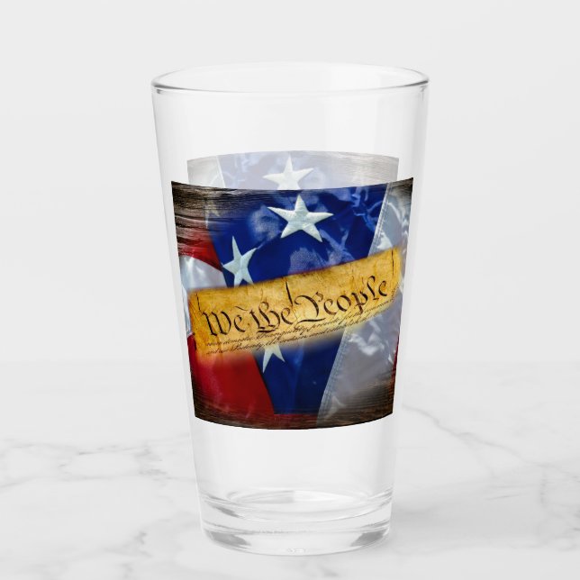 We The People American Flag Glass (Front)