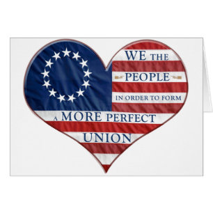 We The People American Flag Heart