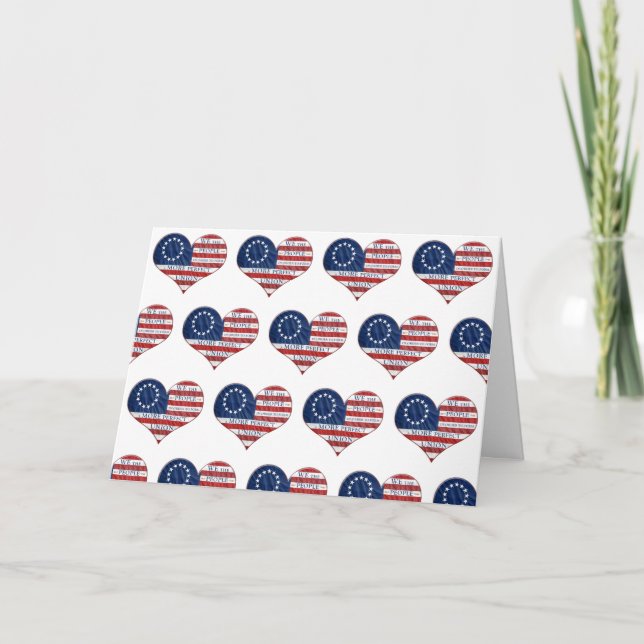 We The People American Flag Heart Card (Front)