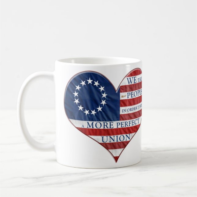 We The People American Flag Heart Coffee Mug (Left)