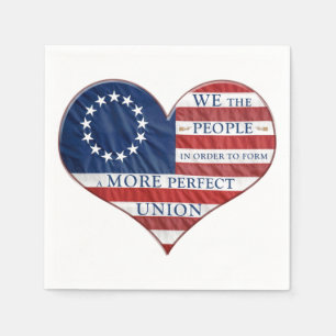 We The People American Flag Heart Napkin