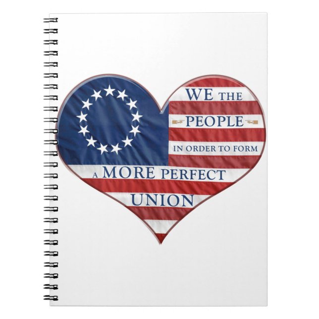 We The People American Flag Heart Notebook (Front)