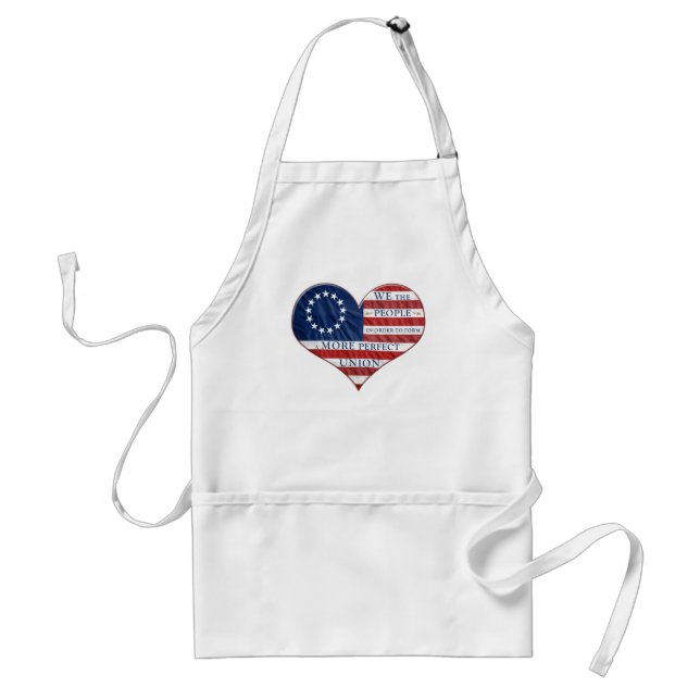 We The People American Flag Heart Standard Apron (Front)