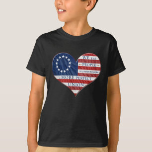 We The People American Flag Heart T-Shirt